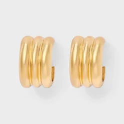 Ribbed Hoop Earrings - A New Day™ Gold -A New Day™ GUEST b3cf2e70 716c 4d5d 8265 107093417e79