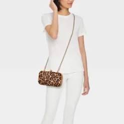 Minaudiere Clutch Crossbody Bag - A New Day™ Leopard