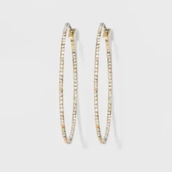 Hoop With Pave Stones Earrings - A New Day -A New Day™ GUEST b65fd992 cc28 4b98 9d86 32b8a3fd44b2