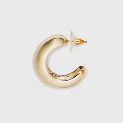 Puffy Hoop Earrings - A New Day™ Gold: Nickel-Free Metal, Zinc, Post Closure, 1.14" Length, 0.78 Oz Weight -A New Day™ GUEST b66244a5 d8a4 4609 9d3c d0246faf8d37