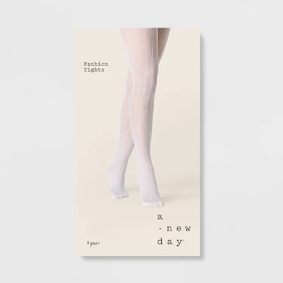 Women's Pointelle Ribbed Tights - A New Day™ White 3 Women's Pointelle Ribbed Tights - A New Day™ White