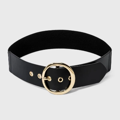Women's Round Stretch Buckle Belt - A New Day™ Black 4 Women's Round Stretch Buckle Belt - A New Day™ Black - Image 2