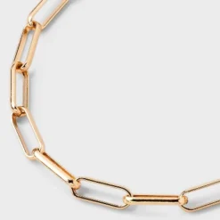 Paper Clip Chain Necklace - A New Day™ Gold: Steel, Lobster Claw Clasp, 16" With 3" Extender -A New Day™ GUEST bb4457cf 9b24 4d18 9639 884ae70ccb95