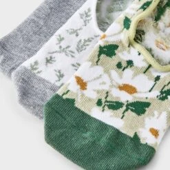 Women's Daisy 3pk Liner Socks - A New Day™ Green/Heather Gray/White 4-10: Cotton Blend, Seamless Toe, Hidden Gel Heel Grip -A New Day™ GUEST bb99101e a8d7 4d9e 9263 2aaa6280dfe2