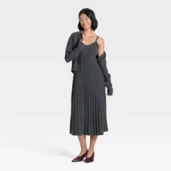 Women's Pleated Midi Sweater Dress - A New Day™ -A New Day™ GUEST bcabe68c de9c 4efe bf20 57cfe0ba0a16