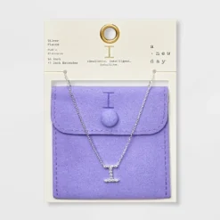 Silver Plated Cubic Zirconia Initial Pendant Necklace - A New Day™ Silver -A New Day™ GUEST bd8080d8 5109 4b5d a921 fc04e1fd89a3