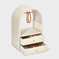 Rounded Standing Jewelry Organizer With Drawers - A New Day™ Cream