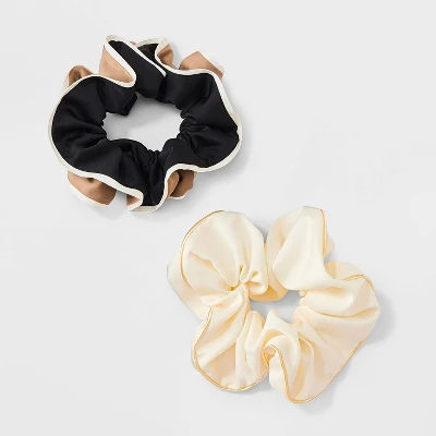 Satin Hair Twister Set 2pc - A New Day™ Black/Cream 5 Satin Hair Twister Set 2pc - A New Day™ Black/Cream - Image 3