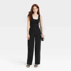 Women's High-Rise Relaxed Fit Full Length Baggy Wide Leg Trousers - A New Day™ -A New Day™ GUEST bfd00853 463c 4d70 ad76 ac2ad21fc951