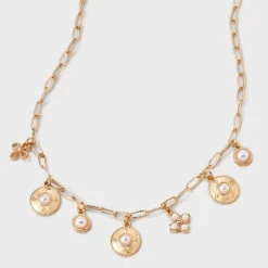Pearl Charm Necklace - A New Day™ Gold -A New Day™ GUEST c103df2d 4794 4306 bb89 f94bce866351