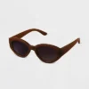 Women's Plastic Oval Sunglasses - A New Day™ Brown -A New Day™ GUEST c281acfc 4120 47c2 93cd 25df0750834c