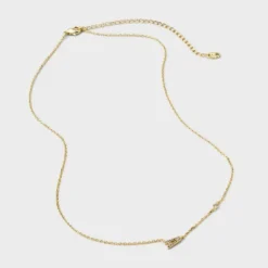 14K Gold Dipped Cubic Zirconia Initial Necklace - A New Day™