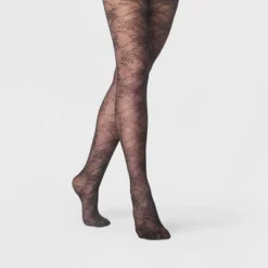 Women's Floral Vine Mesh Tights - A New Day™ Black -A New Day™ GUEST c3fe74f3 6329 4f72 9704 a4a1a1f0b7b1