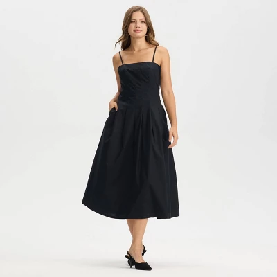 Women's Paneled Midi A-Line Dress - A New Day™ Black 5 Women's Paneled Midi A-Line Dress - A New Day™ Black - Image 3