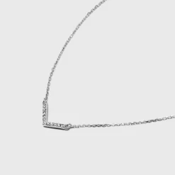 Sterling Silver Cubic Zirconia Chevron Chain Necklace - A New Day™ Silver -A New Day™ GUEST c5b1eaae 64ff 4a80 a9bb 7fadf992e7f6