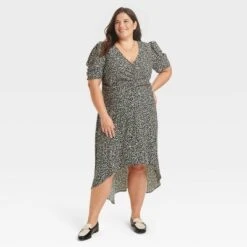 Women's Crepe Short Sleeve Midi Dress - A New Day™ -A New Day™ GUEST c78b6e5c 72bd 49ee 9240 8cc1db1bbefa
