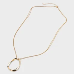 Oval Pendant Necklace - A New Day™ Gold: Lobster Claw Clasp, 32" Length, Zinc Material, Includes 3" Extender -A New Day™ GUEST c8daf2a3 6c5d 4b4c b933 c294ed20a013