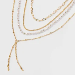 Pearl And Chain Multi-Strand Necklac - A New Day™ Gold: Nickel-Free Metal, Lobster Claw Clasp, 24" Length 8 Pearl And Chain Multi-Strand Necklac - A New Day™ Gold: Nickel-Free Metal, Lobster Claw Clasp, 24" Length -A New Day™ GUEST c95d837c 9a59 4e48 9e29 0032e3208345