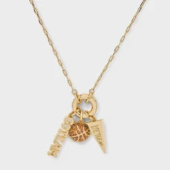 14K Gold Dipped Cubic Zirconia Basketball Charm Necklace - A New Day™ Gold -A New Day™ GUEST ca5f1b65 0217 46a3 b6cc 65ce98620190