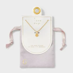 14K Gold Plated Round Initial Pendant Necklace - A New Day™ -A New Day™ GUEST ce29daca 93b1 4d41 8271 6e46abe8a064