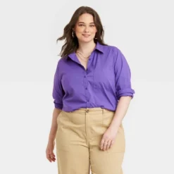 Women's Long Sleeve Relaxed Fit Button-Down Boyfriend Shirt - A New Day™ 11 Women's Long Sleeve Relaxed Fit Button-Down Boyfriend Shirt - A New Day™ -A New Day™ GUEST cef96384 283c 4161 b962 3b995cc905e0