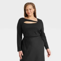 Women's Slim Fit Ribbed Long Sleeve Cut-Out T-Shirt - A New Day™ 9 Women's Slim Fit Ribbed Long Sleeve Cut-Out T-Shirt - A New Day™ -A New Day™ GUEST d1bdc677 d664 45f8 a13a 03f0e368a5a6