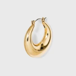 Thick Metal Hoop Earrings - A New Day™ Gold: Nickel-Free, Hinge Closure, 1.5" Length -A New Day™ GUEST d23ec84a 402d 4a40 8349 81a082270a1e
