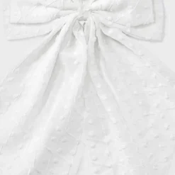 Swiss Dot Bow Hair Barrette - A New Day™ White: Polka Dot Classic Pattern, Recycled Polyester