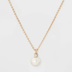 Pearl And Rhinestone Pendant Necklace - A New Day™ -A New Day™ GUEST d693d96c 87d3 4f79 b660 cf5061fca796