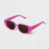 Women's Plastic Angular Rectangle Sunglasses - A New Day™ Light Pink -A New Day™ GUEST d7d26195 a178 4f0d a632 fd5f939feafa