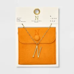 Gold Dipped Scattered Cubic Zirconia Initial Pendant Necklace - A New Day™ Gold -A New Day™ GUEST d9290663 910a 4a44 81d0 9b8ef5982b49
