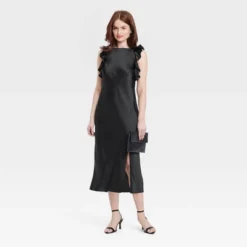 Women's Ruffle Sleeve Satin Maxi Dress - A New Day™ -A New Day™ GUEST da526cd9 1b0c 4ddc ad59 fc144b8c43ab