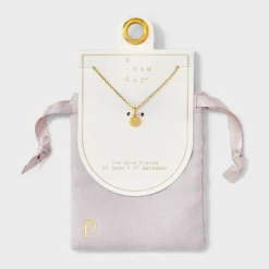 14K Gold Plated Round Initial Pendant Necklace - A New Day™ -A New Day™ GUEST dc23885e 1d8c 4e4d a360 e97852715e1d