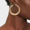 Thick Hoop Earrings - A New Day™ Gold: Nickel-Free Metal, Hinge Closure, 1.92" Diameter -A New Day™ GUEST e2ce838d 76ce 4315 a922 45ce667ff92d