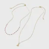 14K Gold Dipped Beaded Initial Necklace Set 2pc - A New Day™ Gold/Marron -A New Day™ GUEST e32156b8 b474 4315 a574 4058d14a2d2f