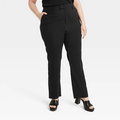 Women's High-Rise Regular Fit Full Length Straight Stovepipe Trousers - A New Day™ 5 Women's High-Rise Regular Fit Full Length Straight Stovepipe Trousers - A New Day™ - Image 3