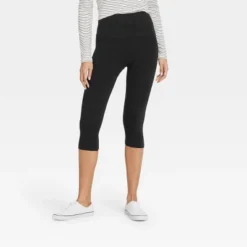 Women's High-Waist Cotton Blend Seamless Capri Leggings - A New Day™ -A New Day™ GUEST e8f66b6a 177a 43cc 834c af817ccf7c37