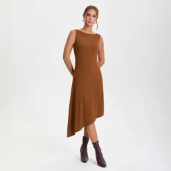 Women's Asymmetrical Knit Midi Sheath Dress - A New Day™ Brown -A New Day™ GUEST e95420c0 2da2 49e0 afb4 c70e5476c216