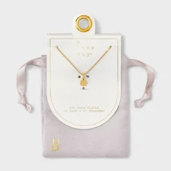14K Gold Plated Round Initial Pendant Necklace - A New Day™ -A New Day™ GUEST ec266eea c45d 46e3 907c 294703b3771b