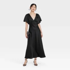 Women's Satin Flutter Short Sleeve Maxi A-Line Dress - A New Day™ 5 Women's Satin Flutter Short Sleeve Maxi A-Line Dress - A New Day™ -A New Day™ GUEST ee975faf a404 4d7b 815b 40695a0e0600