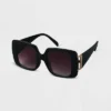 Women's Retro Square Sunglasses - A New Day™ Black -A New Day™ GUEST f564a650 052d 441e bd12 76028f8e410e