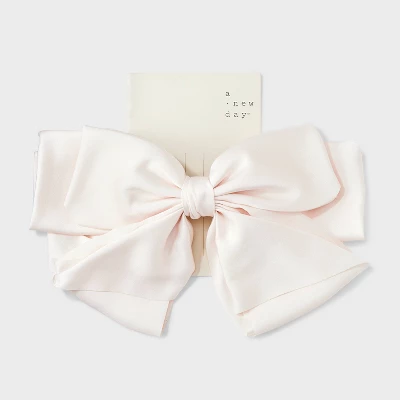 Satin Bow Hair Barrette - A New Day™ Cream 3 Satin Bow Hair Barrette - A New Day™ Cream