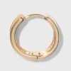 Medium Huggie Hoop Earrings - A New Day™ Gold: Clip-In Clasp, Brass, Nickel-Free, 0.59" Diameter, Single Pair