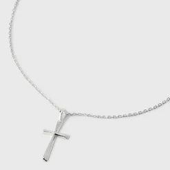 Sterling Silver Solid Cross Necklace - A New Day™ Silver: 16" Pendant With Spring Ring Clasp -A New Day™ GUEST fe43be00 b510 421e a9c5 b3e422d5a416